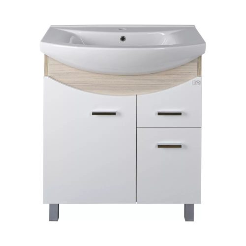 TMP ZX 75 - SONOMA - fürdőszobabútor Sanovit Zenon 6075 porcelán mosdókagylóval 75 cm