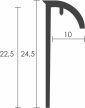 PROFILPLAST 421060101 MŰANYAG ÍVES FEHÉR ÉLVÉDŐ 10 mm 2,7M ÚJ