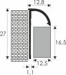 PROFILPLAST 451122502 ELOXÁLT ÍVES MATT EZÜST ÉLVÉDŐ 12,5 mm 2,5M
