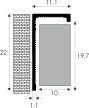 PROFILPLAST 451202502 ELOXÁLT SZÖGLETES MATT EZÜST ÉLVÉDŐ 10 mm 2,5M