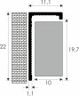 PROFILPLAST 451202535 ALU SZÖGLETES MATT FEHÉR ÉLVÉDŐ 10 mm 2,5 M