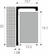 PROFILPLAST 451222535 ALU SZÖGLETES MATT FEHÉR ÉLVÉDŐ 12,5 mm 2,5 M