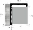 PROFILPLAST 451252501 NATUR ALU SZÖGLETES ÉLVÉDŐ 15 mm 2,5M