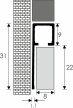 PROFILPLAST 451302704 BEÉPÍTHETŐ DEKORCSÍK ELOX MATT OLIVA ÉLVÉDŐ 8 mm 2,7m