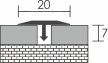 PROFILPLAST 451702504 ELOXÁLT MATT OLIVA BURKOLAT VÁLTÓ 20 mm 2,5M