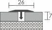PROFILPLAST 451762502 ELOXÁLT MATT EZÜST BURKOLATVÁLTÓ 26 mm 2,5M