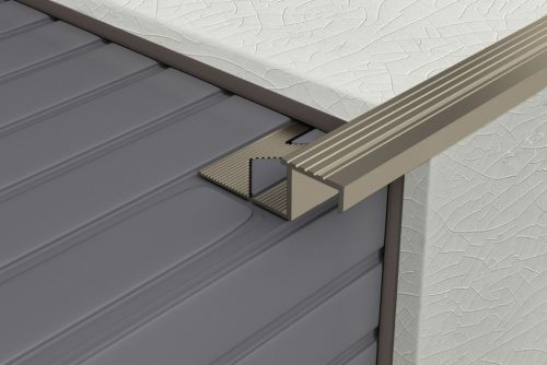 PROFILPLAST 452122504 ELOXÁLT MATT OLIVA SZÖGLETES LÉPCSŐ ÉLVÉDŐ 8 mm 2,5M