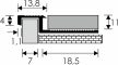 PROFILPLAST 452122504 ELOXÁLT MATT OLIVA SZÖGLETES LÉPCSŐ ÉLVÉDŐ 8 mm 2,5M