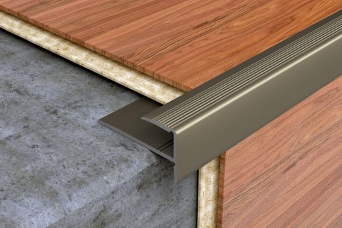 PROFILPLAST 452352707 LÉPCSŐ ÉLVÉDŐ LAMINÁLT PADLÓHOZ ELOXÁLT MATT PEZSGŐ 8 mm 2,7M