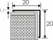 PROFILPLAST 452392702 ELOXÁLT MATT EZÜST SAROKÉLVÉDŐ 20x20 mm 2,7 M