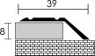 PROFILPLAST 454152707 ÖNTAPADÓS BURKOLATVÁLTÓ 38x8 mm ELOXÁLT MATT PEZSGŐ 2,7 M