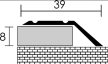 PROFILPLAST 454152707 ÖNTAPADÓS BURKOLATVÁLTÓ 38x8 mm ELOXÁLT MATT PEZSGŐ 2,7 M
