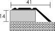 PROFILPLAST 454172707 ÖNTAPADÓS BURKOLATVÁLTÓ 45x14 mm ELOXÁLT MATT PEZSGŐ 2,7M