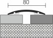 PROFILPLAST 454201006 ÖNTAPADÓS BURKOLATVÁLTÓ ELOXÁLT MATT BRONZ 80 mm 1M