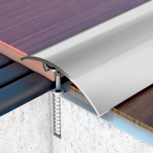 PROFILPLAST 454672702 REJTETT RÖGZÍTÉSŰ BURKOLATVÁLTÓ ELOXÁLT MATT EZÜST 50 mm 2,7M