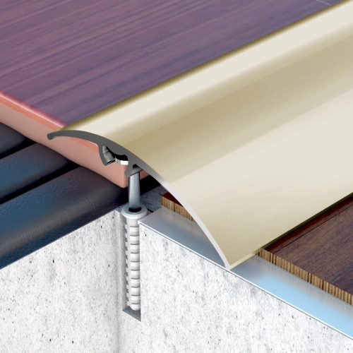 PROFILPLAST 454672703 REJTETT RÖGZITÉSŰ BURKOLATVÁLTÓ ELOXÁLT MATT ARANY 50 mm 2,7M