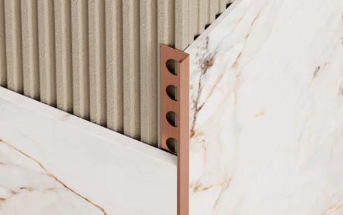 PROFILPLAST NOX PREMIUM 456672730 SZÖGLETES SZÁLCSISZOLT ROSE GOLD ÉLVÉDŐ 10 mm 2,7 M