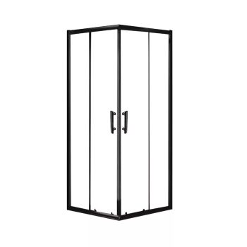   Viva AQUA Max Zuhanykabin SZÖGLETES FEKETE Profil - 6 mm víztiszta üveg - 90 x 90 x 190 cm