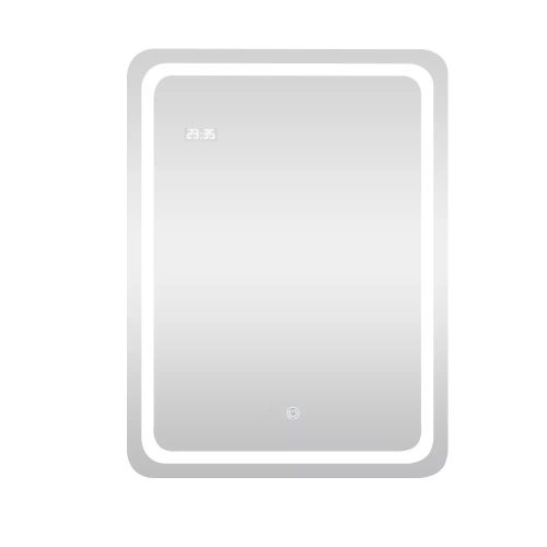 Viva AURA fürdőszoba tükör - érintőkapcsolós - páramenetesítős - órával - LED - ÁLLÓ - 60 x 80 cm
