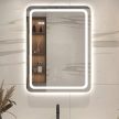Viva AURA fürdőszoba tükör - érintőkapcsolós - páramenetesítős - órával - LED - ÁLLÓ - 60 x 80 cm