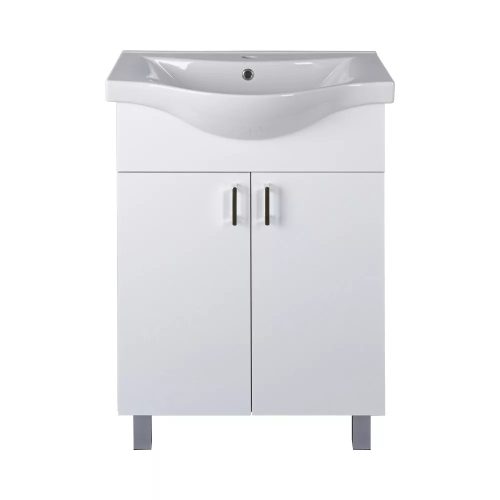 VivaStyle EKONOMIK 65 lábon álló 2 ajtós fürdőszobabútor Sanovit ALBATROS 10065 mosdóval 64,5x46,5 (650 D EKO)