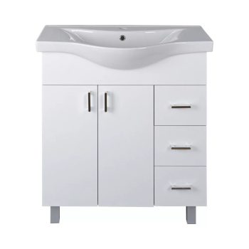   Viva STYLE Bianka 80 lábon álló fürdőszobabútor 3 fiókos Sanovit ALBATROS 10080 mosdóval 80x46 cm