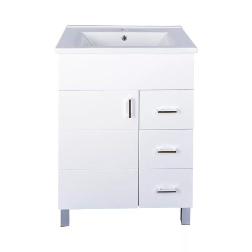 Viva STYLE Karina 85 lábon álló fürdőszobabútor 3 fiókos Sanovit ATRIA 9085 mosdóval 85 x 45,5 cm JOBBOS FIÓK