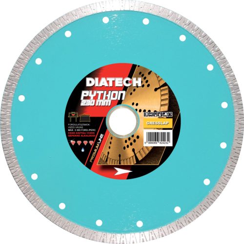 DIATECH PYTHON 125x22,2x10 mm KORONG TURBÓ GRES/GRÁNIT/KERÁMIA