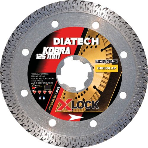 DIATECH KOBRA 125x22,2x10 mm KORONG GRES/GRÁNIT/KERÁMIA