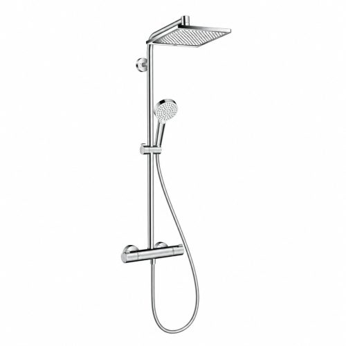 HANSGROHE CROMETTA E 240 SZÖGLETES ZUHANYRENDSZER TERMOSZTÁTOS CSAPTELEPPEL, KRÓM 27271000