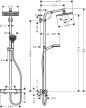 HANSGROHE CROMETTA E 240 SZÖGLETES ZUHANYRENDSZER TERMOSZTÁTOS CSAPTELEPPEL, KRÓM 27271000