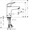 HANSGROHE LOGIS 100 EGYKAROS MOSDÓCSAPTELEP PUSH-OPEN LEFOLYÓVAL, KRÓM 71107000