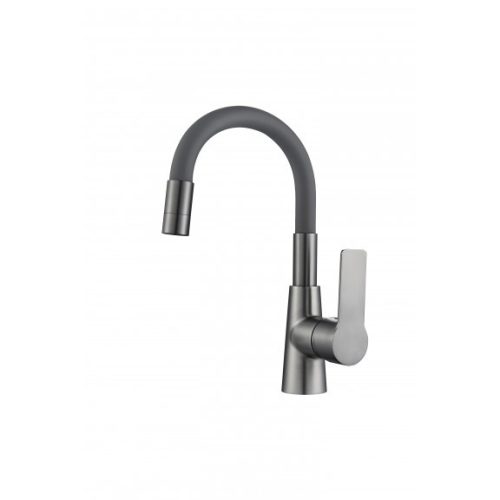 Inter Ceramic ICF 124211 7113GG ALISADO GUN GRAY mosdócsaptelep fegyverszürke testtel, sötétszürke szilikon kifolyóval