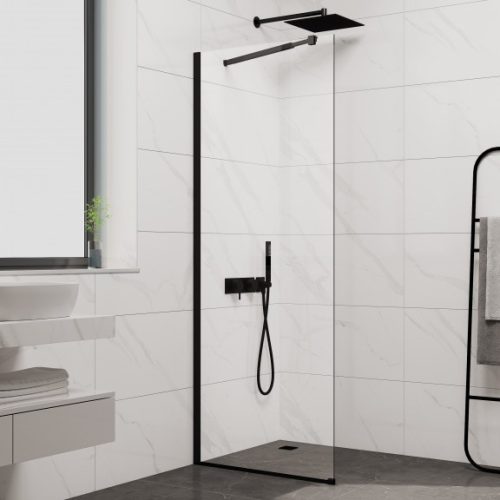 Inter Ceramic ICS 125TR-120 CRISTINA zuhanyfal átlátszó, fekete