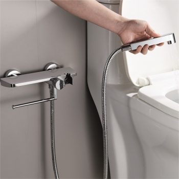   Inter Ceramic ICF 3510C csaptelep és bidé zuhanyszett wc-papírtartóval, króm