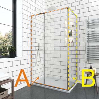   Inter Ceramic GRAZIANA CHROME 80 cm oldalfal átlátszó, króm "B"