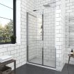 Inter Ceramic GRAZIANA CHROME 80 cm zuhanyajtó átlátszó, króm "A"