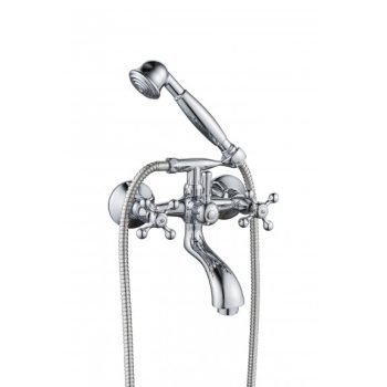   Inter Ceramic ICF 6006851 Retro kádtöltő csaptelep zuhanyszettel, króm