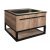 Inter Ceramic ICP 6050WOODEN ANIELA 6104-4 fa színű fali alsóbútor, fekete vázzal, fekete műmárvány mosdóval 61x46,3x51,9 cm