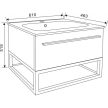Inter Ceramic ICP 6050WOODEN ANIELA 6104-4 fa színű fali alsóbútor, fekete vázzal, fekete műmárvány mosdóval 61x46,3x51,9 cm