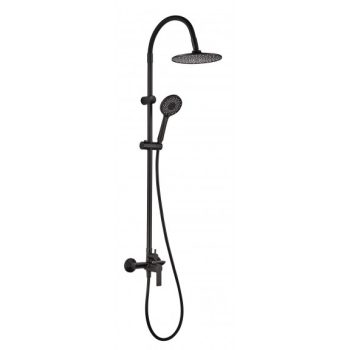   Inter Ceramic ICT 6544MB ALISADO BLACK zuhanyrendszer fekete testtel, fekete szilikon csővel