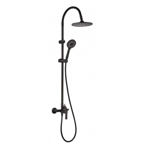 Inter Ceramic ICT 6544MB ALISADO BLACK zuhanyrendszer fekete testtel, fekete szilikon csővel