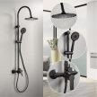 Inter Ceramic ICT 6544MB ALISADO BLACK zuhanyrendszer fekete testtel, fekete szilikon csővel