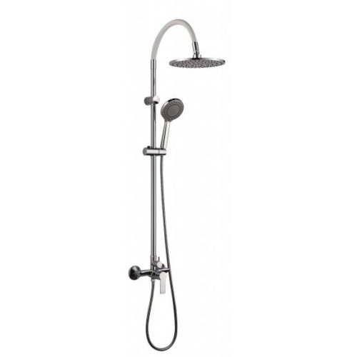 Inter Ceramic ICT 6544MW ALISADO WHITE zuhanyrendszer króm testtel, fehér szilikon csővel