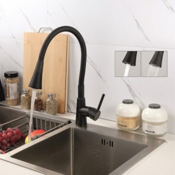   Inter Ceramic ICF 7108223 HAVANA BLACK mosogató csaptelep, fekete