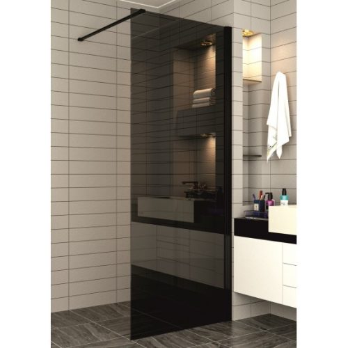 Inter Ceramic ICS 113G/80 NANO WALK-IN zuhanyfal szürke, fekete
