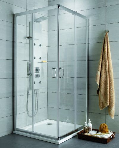 Radaway Premium Plus C szimmetrikus szögletes tolóajtós zuhanykabin 80x80 / 90x90 / 100x100 cm, 190 cm magas