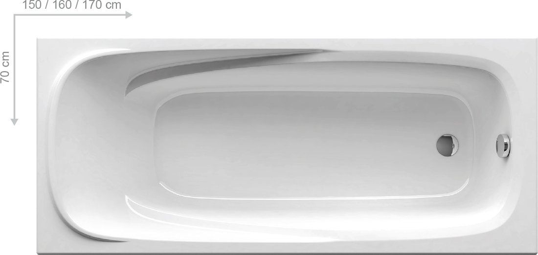 Ravak Vanda II 150 / 160 / 170 x 70 cm Egyenes Fürdőkád
