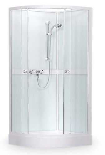Roltechnik Simple 80x80 / 90x90 cm Komplett hátfalas íves tolóajtós zuhanykabin
