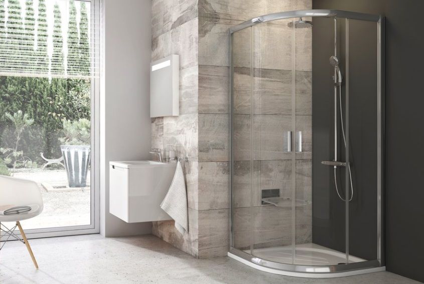 Ravak Blix BLCP4 négyrészes íves tolóajtós zuhanykabin Transparent 80 x 80 cm; 90 x 90 cm, 190 cm magas